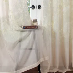 deco window Pack of 2 Floral Print Long Door Curtain image 3