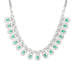trink Women Silver-Plated Stone-Studded Necklace & Earrings Jewellery Set image 3