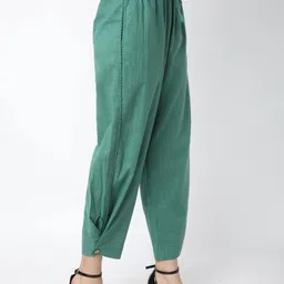 r&b Women Relaxed Fit Pants with Elasticated Drawstring Waist image 3