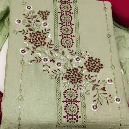 griva designer Women Embroidered Unstitched Dress Material image 3