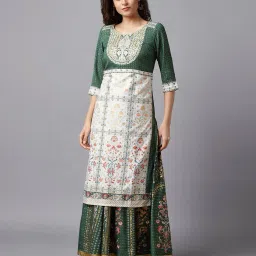 aurelia Floral Print Straight Kurta image 3