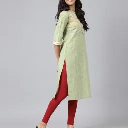 aurelia Striped Straight Kurta image 3
