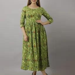 kimayra Floral Print Flared Kurta image 3