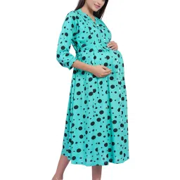 mamma's maternity Polka-Dotted A-line Dress image 3