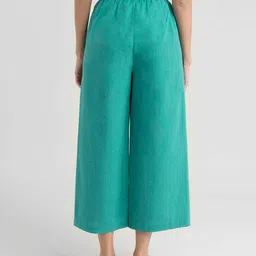 pink fort Wide-Leg Cotton Pants image 3
