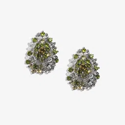 sohi Silver-Plated Stone-Studded Stud Earrings image 3