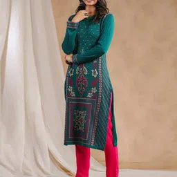 ishin Printed Straight Kurta image 3
