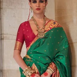 ri-wah Woven Paithani Saree with Tassels image 3