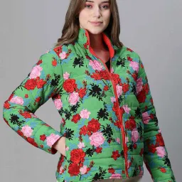oxolloxo Women Floral Print Bomber Jacket image 3