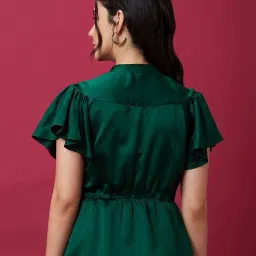 globus V-Neck Flutter Sleeve Peplum Party Top image 3