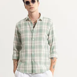 snitch Summer Bliss Checked Slim Fit Shirt image 3