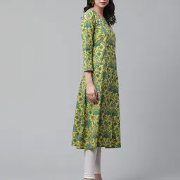ahika Women Floral Print A-Line Kurta image 3