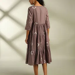 fusion Women Embroidered Tiered Dress image 3