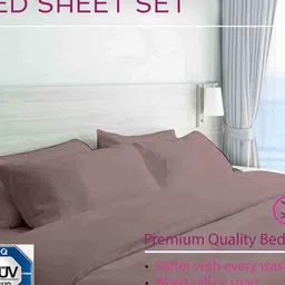 trance home linen 300 GSM Cotton Queen-Size Bedsheet with Pillow Covers image 3