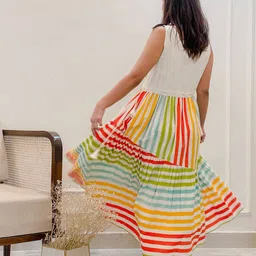 the drama mama Women Striped Fit & Flare Dress image 3