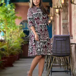 juniper Women Ikat Fit And Flare Dress image 3