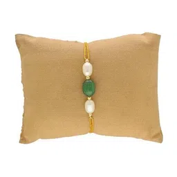 srijagdamba pearls dealer Men Lifelong Guardian Real Emerald Rakhi image 3