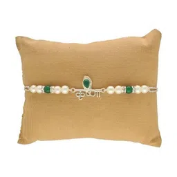 srijagdamba pearls dealer Men Sterling Silver Krishna Morpankh Rakhi image 3