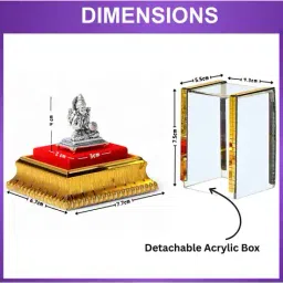 akshat sapphire Pure Silver Goddess Lakshmi Idol with Acrylic Box image 3