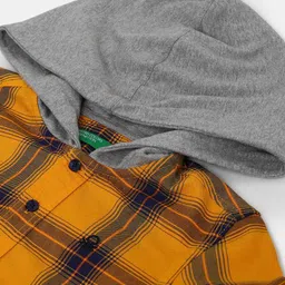 united colors of benetton Checked Hooded Shirt image 3