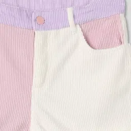 wotnot by azorte Girls Colourblock Regular Fit Cotton Shorts image 3