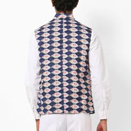 hangup Printed Nehru Jacket with Slip Pockets image 3