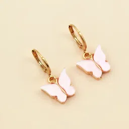 pinapes Gold-Plated Enamel Hoop Earrings image 3