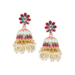 fabula ERS32-Combo of 2 Meenakari Jhumkas image 3