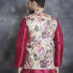 jompers Men Regular Fit Nehru Jacket with Button Closure image 3