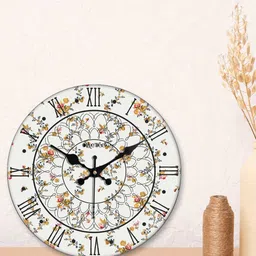 olive tree Floral Print Silent Movement Wooden Wall Clock image 3