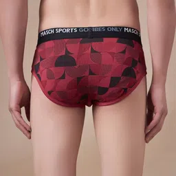 masch sports Men Pack of 3 Printed Briefs with Logo Waistband image 3