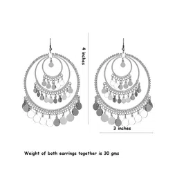 the pari Silver-Plated Round Dangler Earrings image 3