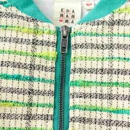 ed-a-mamma Girl Checked Zip-Front Bomber Jacket image 3