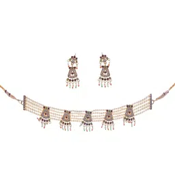 the pari Pearl-Beaded Necklace & Earrings Set image 3