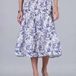 Shein Midi Length Floral Print Tiered Skirt-picture-20