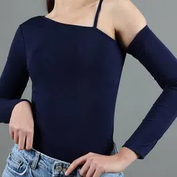 Shein Party One Shoulder Full Thumb-Hole Sleeves Bodysuit-picture-31