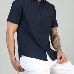 Shein Elegant Medium Length Spread Collar Short Sleeve Shirt-image-8