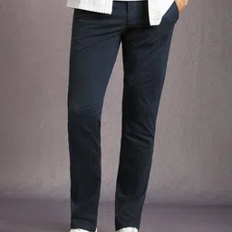 louis philippe Men Flat-Front Slim Fit Pants image 1