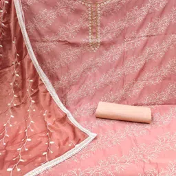 asisa Women Embroidery Unstitched Dress Material image 3