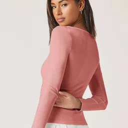 alekya Square-Neck T-Shirt with Full Sleeves image 3