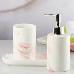 kookee Printed Soap Dispenser & Toothbrush Holder Set with Soap Dish image 3