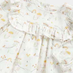 mothercare Printed A-Line Dress with Bloomers image 3