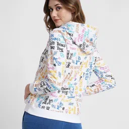 spykar Women Typographic Print Regular Fit Hoodie image 3