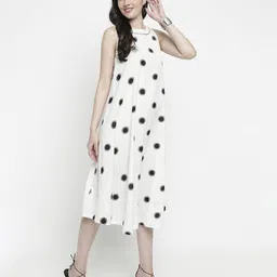 aayusika Printed Sleeveless Dress with Insert Pockets image 3