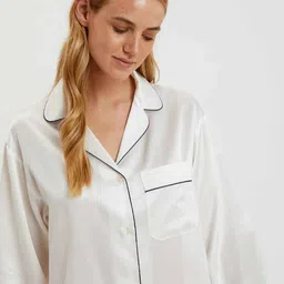 bellababebysk Women Satin Shirt & Pyjamas Set image 3