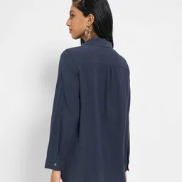 akkriti by pantaloons Women Embroidered Shirt with Spread Collar image 3