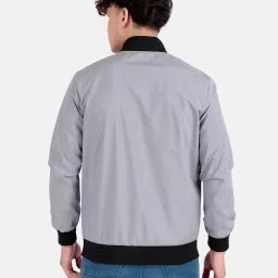 buda jeans co Men Typographic Print Regular Fit Zip-Front Bomber Jacket image 3