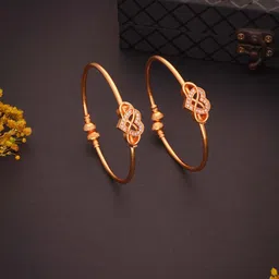 brado jewellery Women Set of 8 Gold-Plated Bangles with Adjustable Rings image 3