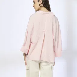 dnmx Women Seersucker Relaxed Fit Shirt image 3