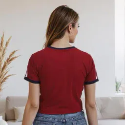 Shein Activewear Fitted Short Sleeves Contrast Trim Numeric Print Top image 3